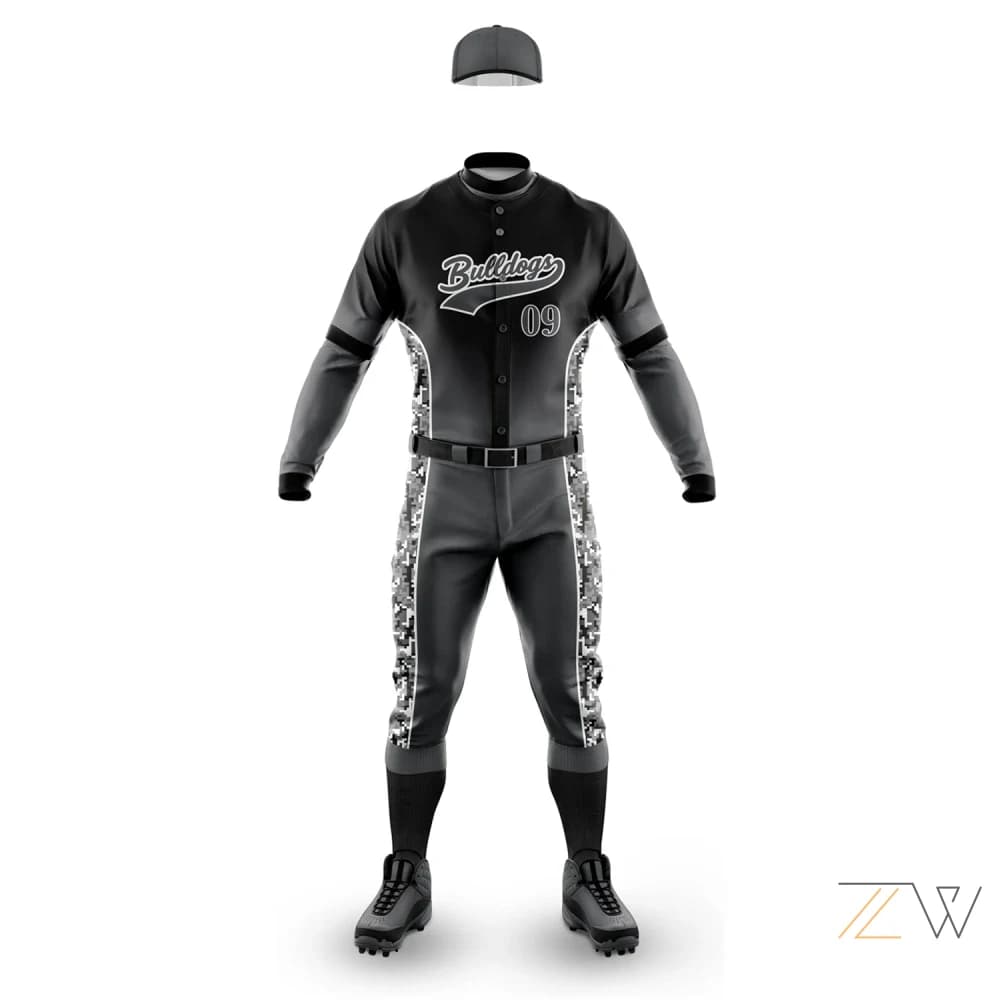 Custom Black & Grey Baseball Uniform