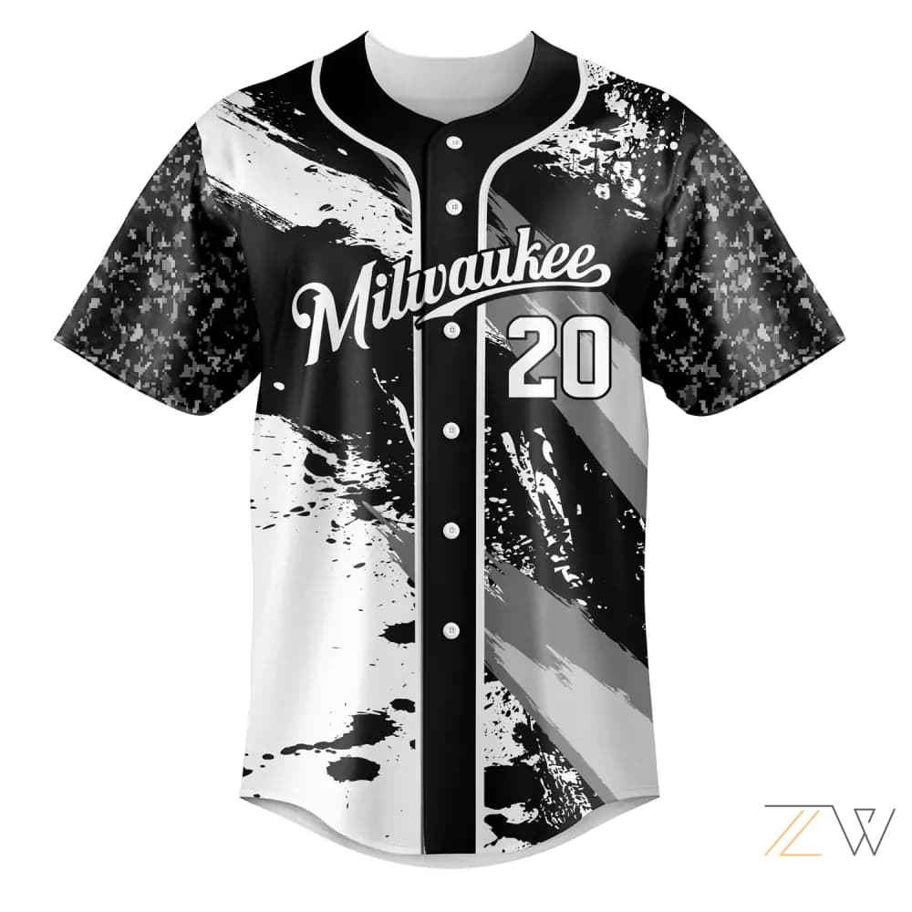 Custom Milwaukee Black & White Baseball Jersey