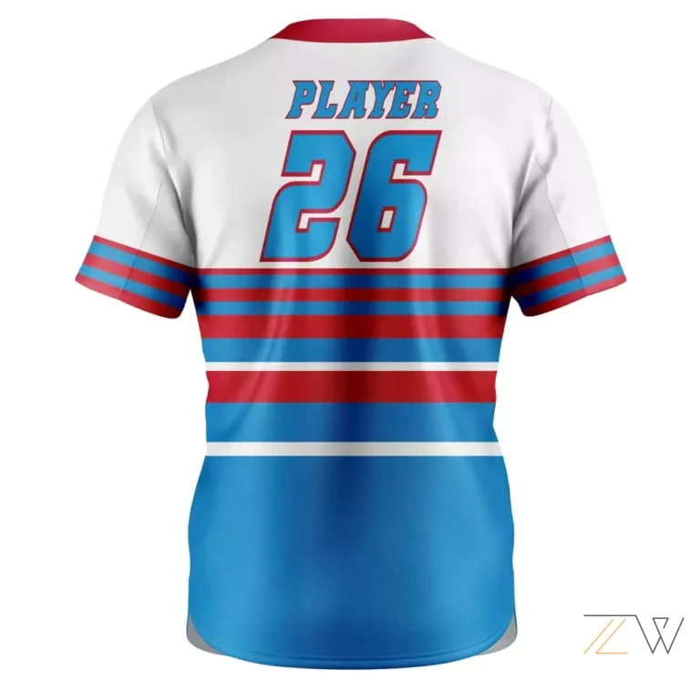 Express Blue & Red Baseball Shirt alternate