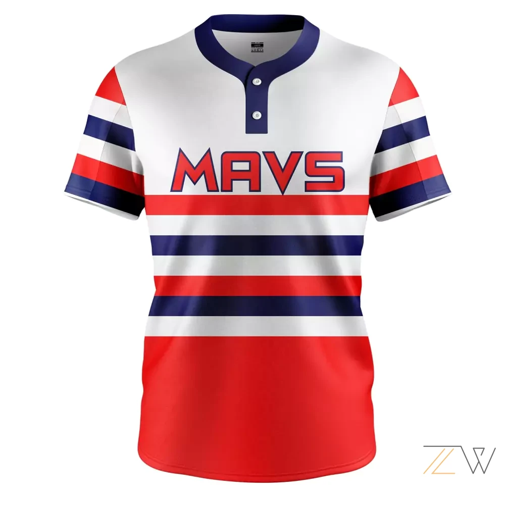 Mavs Red & White Baseball Shirt