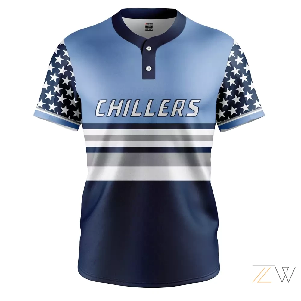 Chillers Navy Baseball Shirt with Stars