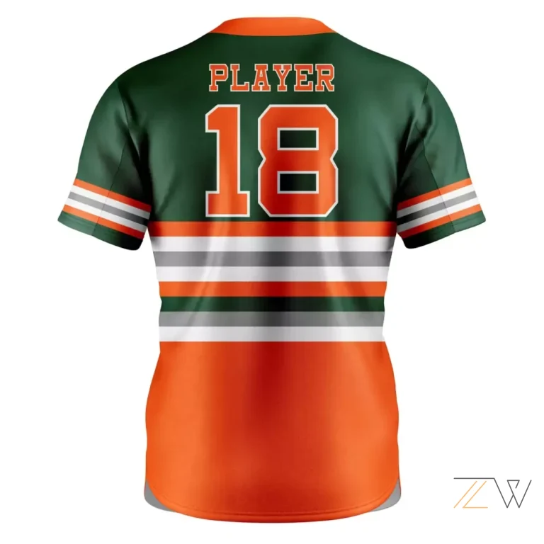Dirtbags Green & Orange Baseball Shirt alternate
