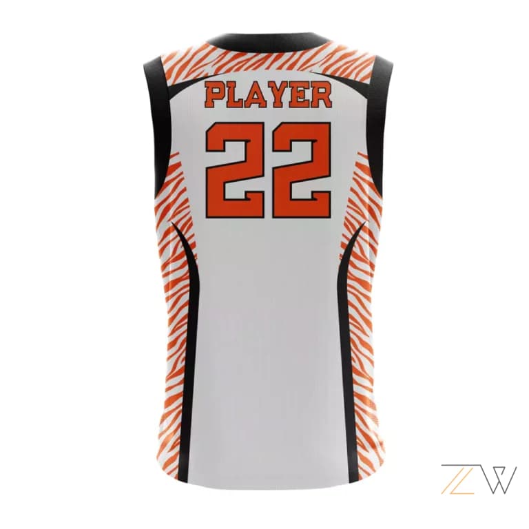 Tigers White & Orange Basketball Jersey - Pro Quality Team Uniform alternate
