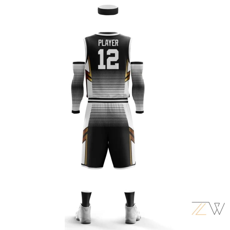 Black & White Rebels Basketball Kit - Zing wear Custom Teamwear alternate