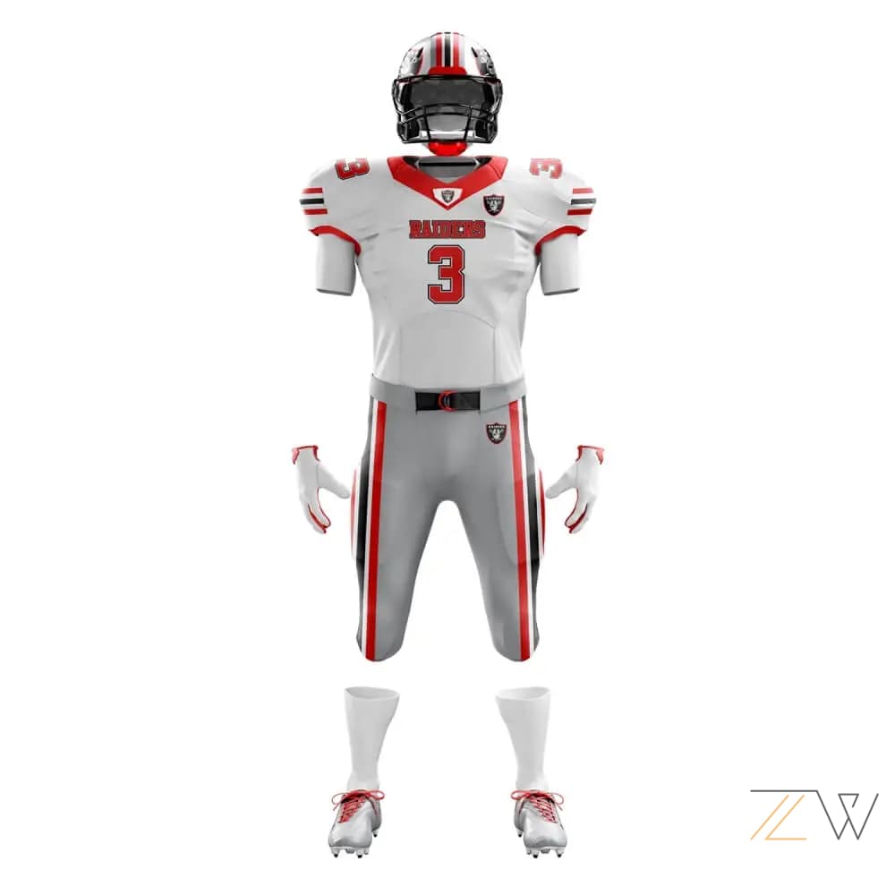 White & Grey American Football Kit - Zing wear Gridiron Uniform