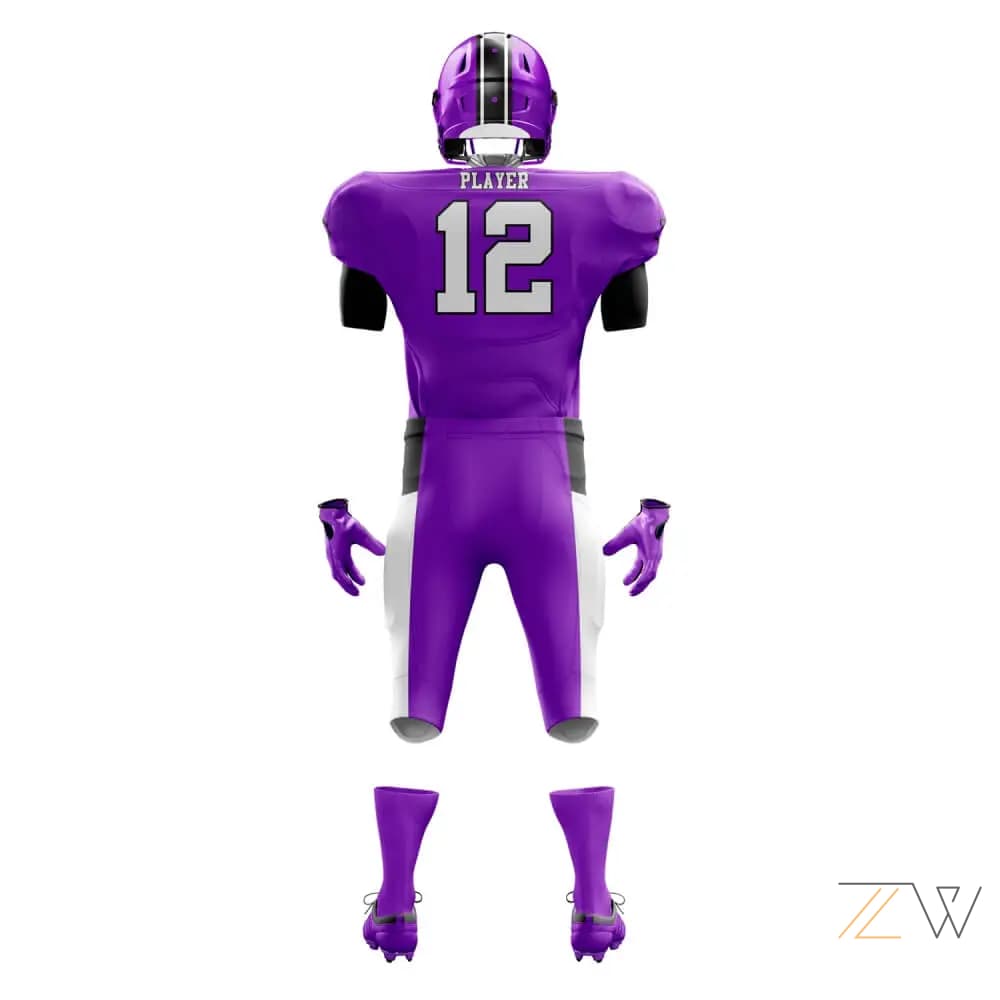 Purple American Football Kit - Zing wear Custom Teamwear alternate