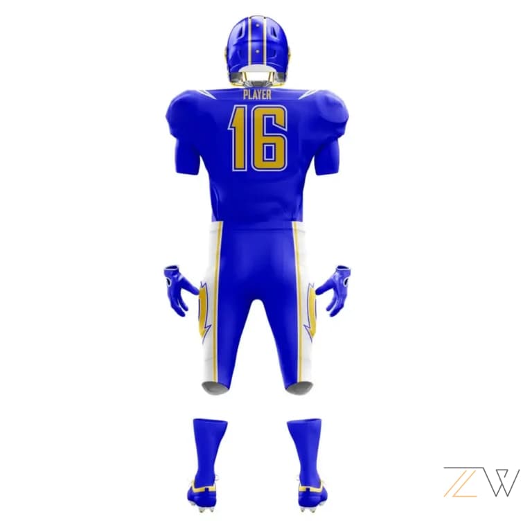 Blue & Yellow American Football Kit - Zing wear Pro Performance Gear alternate