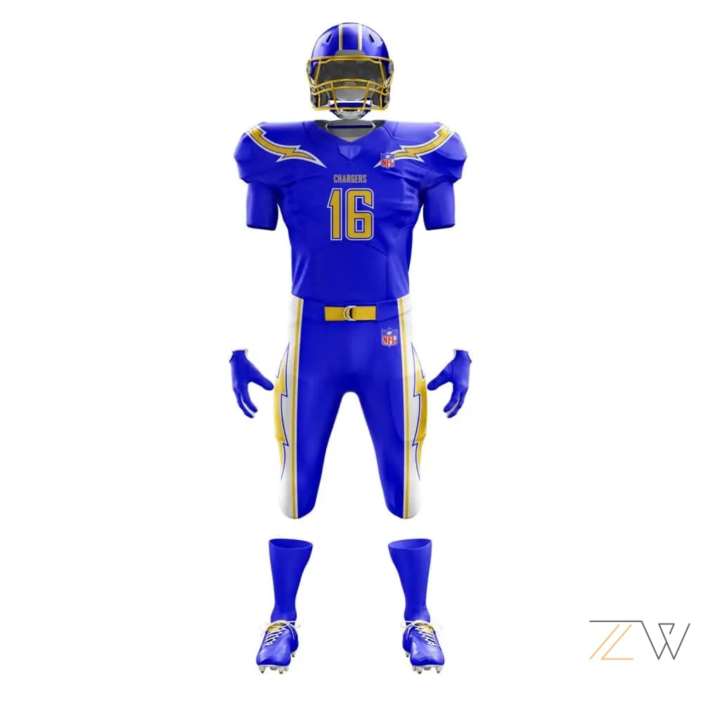 Blue & Yellow American Football Kit - Zing wear Pro Performance Gear