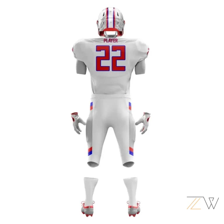 White & Red Giants American Football Kit - Zing wear Elite Uniform alternate
