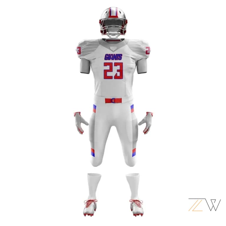 White & Red Giants American Football Kit - Zing wear Elite Uniform