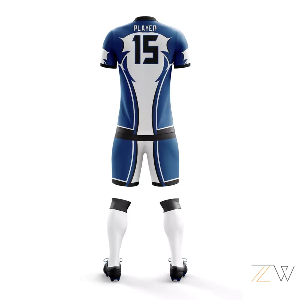 Blue & White Soccer Kit - Zing wear Pro Series alternate