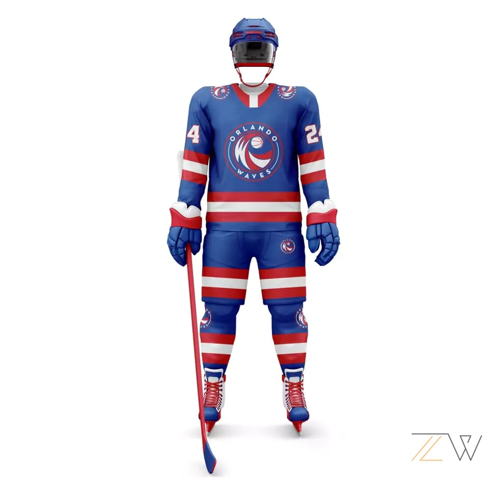 Blue & Red Ice Hockey Kit - Zing wear Pro Performance