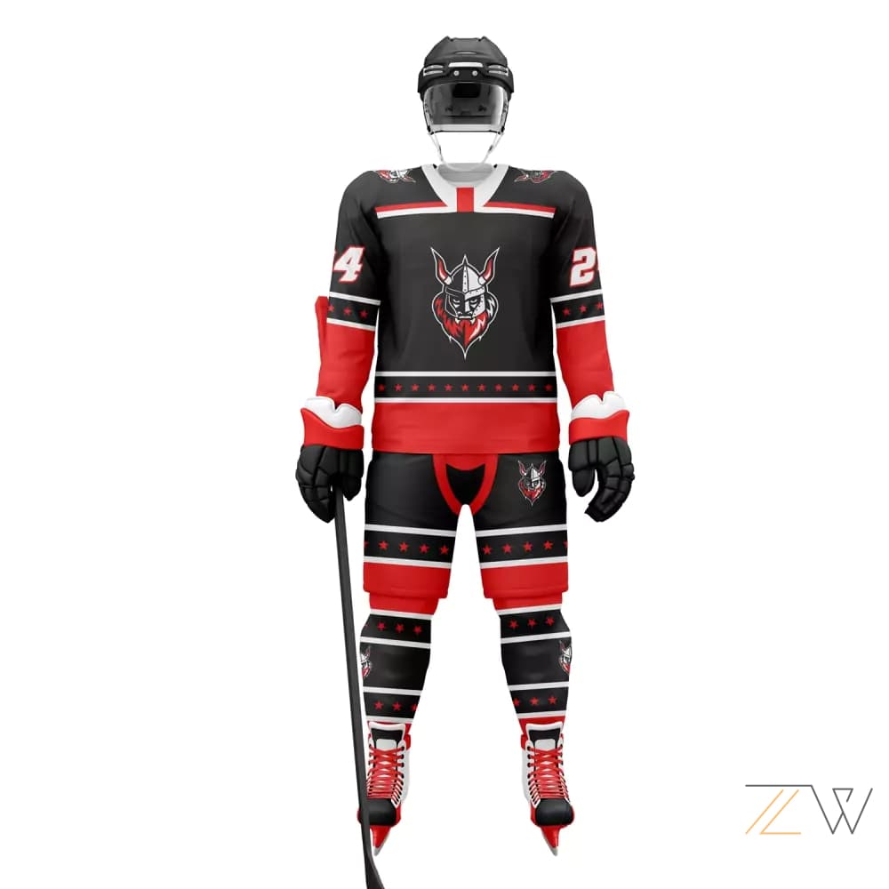 Red & Black Ice Hockey Kit – Zingwear Custom Teamwear