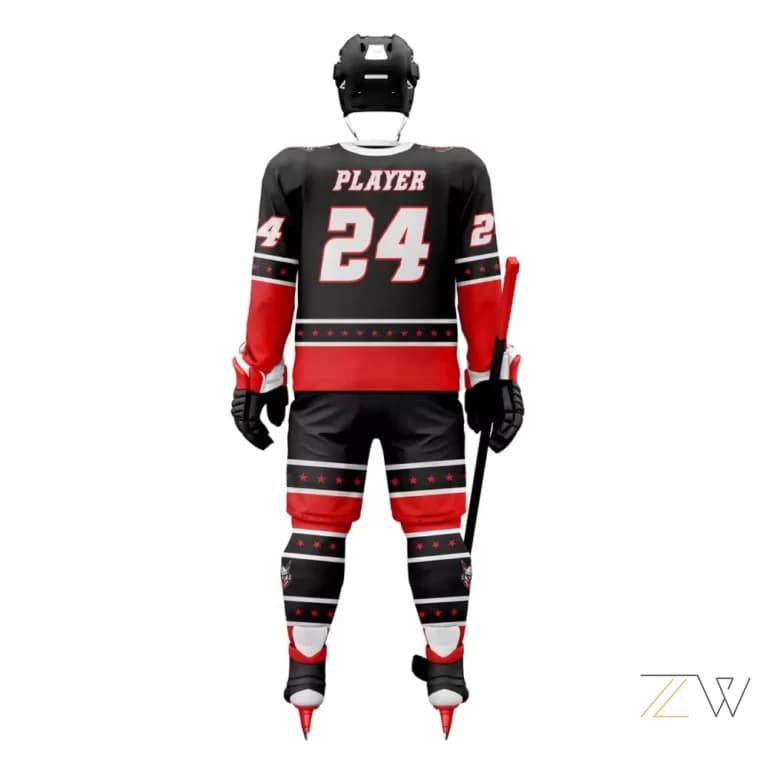 Red & Black Ice Hockey Kit – Zingwear Custom Teamwear alternate