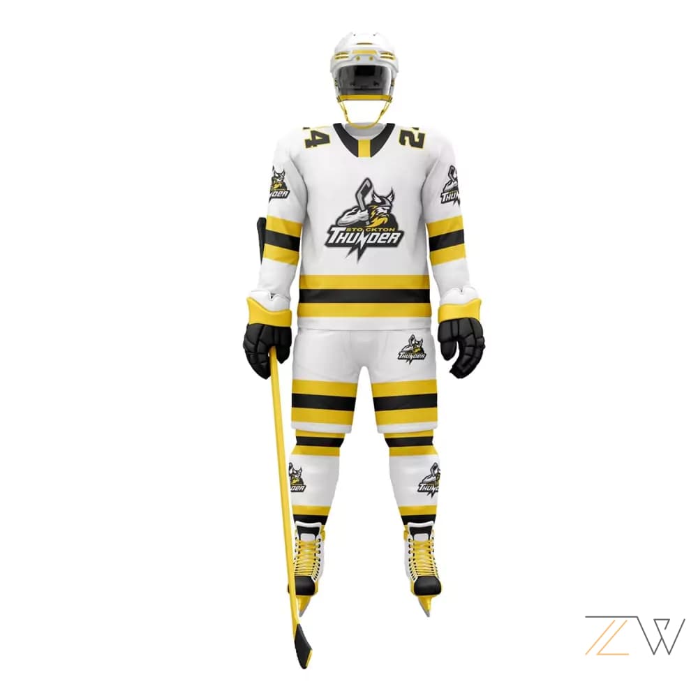 Yellow & Black Ice Hockey Kit - Zing wear Custom Design
