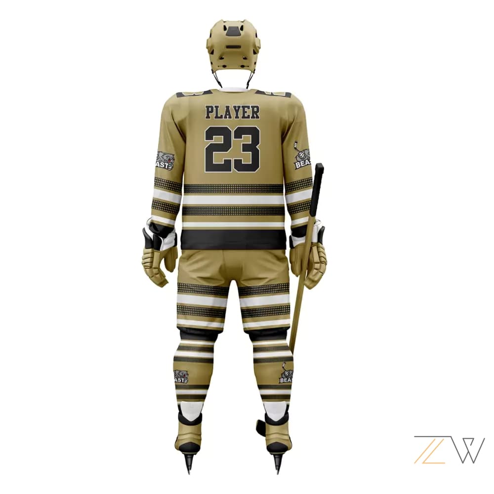 Gold & White Ice Hockey Kit - Zing wear Team Apparel alternate
