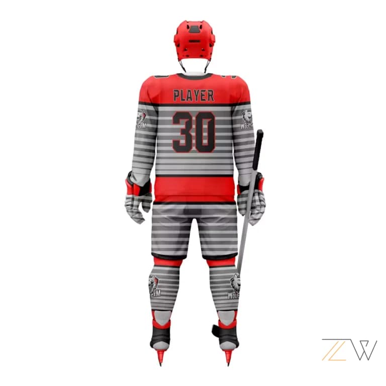 Red & Grey Ice Hockey Kit - Zing wear Custom Team Gear alternate